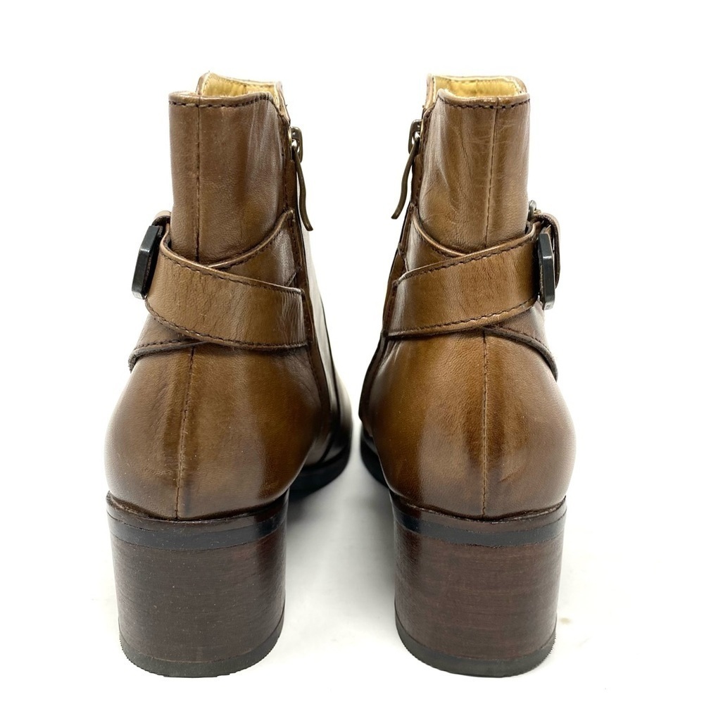 Bussola New York Leather Ankle Block Heel Boots in Nevada Fossil - Picture 5 of 9